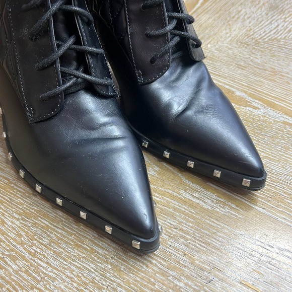 CHARLES BY CHARLES DAVID Black Studded Diplomat Quilted Lace Up Boot 8 - Picture 9 of 11